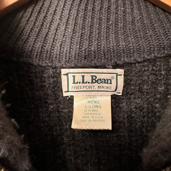 Vintage LL Bean Zip-Up Lambswool/Alpaca Sweater - GREY - Picture 2 of 4